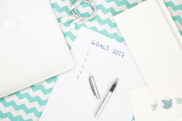 notebook planning goals pen desk
